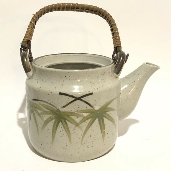 Vintage Stoneware Painted Japanese Style Teapot - Picture 4 of 6